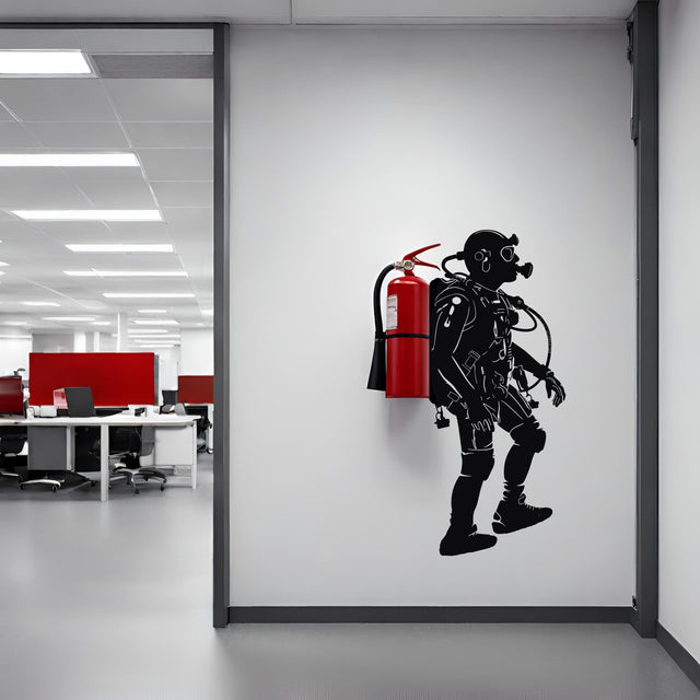 Creative Scuba Diver Silhouette Wall Sticker