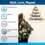 Heartwarming Christmas Quote Wall Vinyl Sticker - "Joy Hope Peace Believe Christmas"