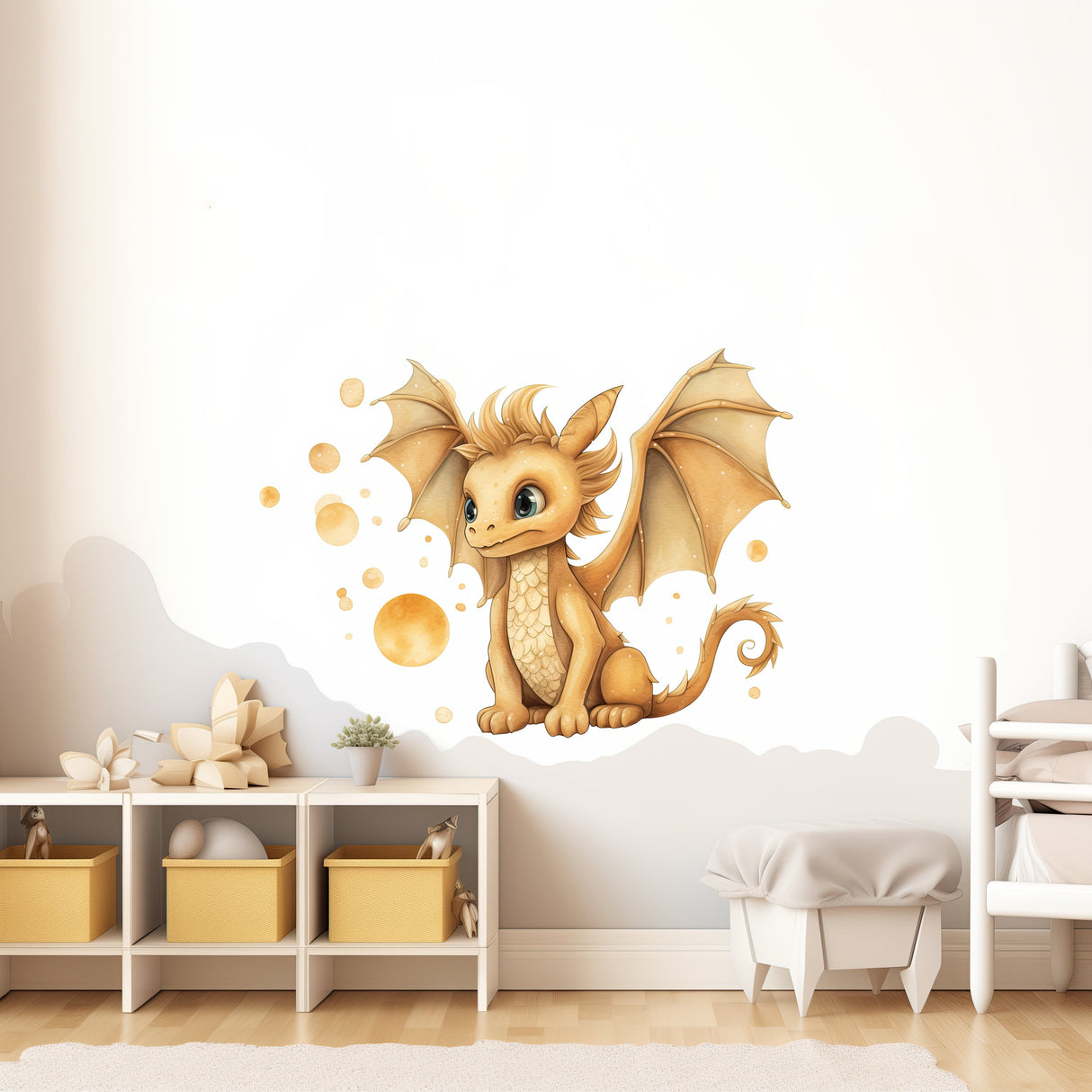 Hand-Painted Watercolor Baby Dragon