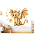 Enchanted Gold Dragon Wall Decal for Kids