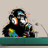Graffiti Monkey with Headphones Art