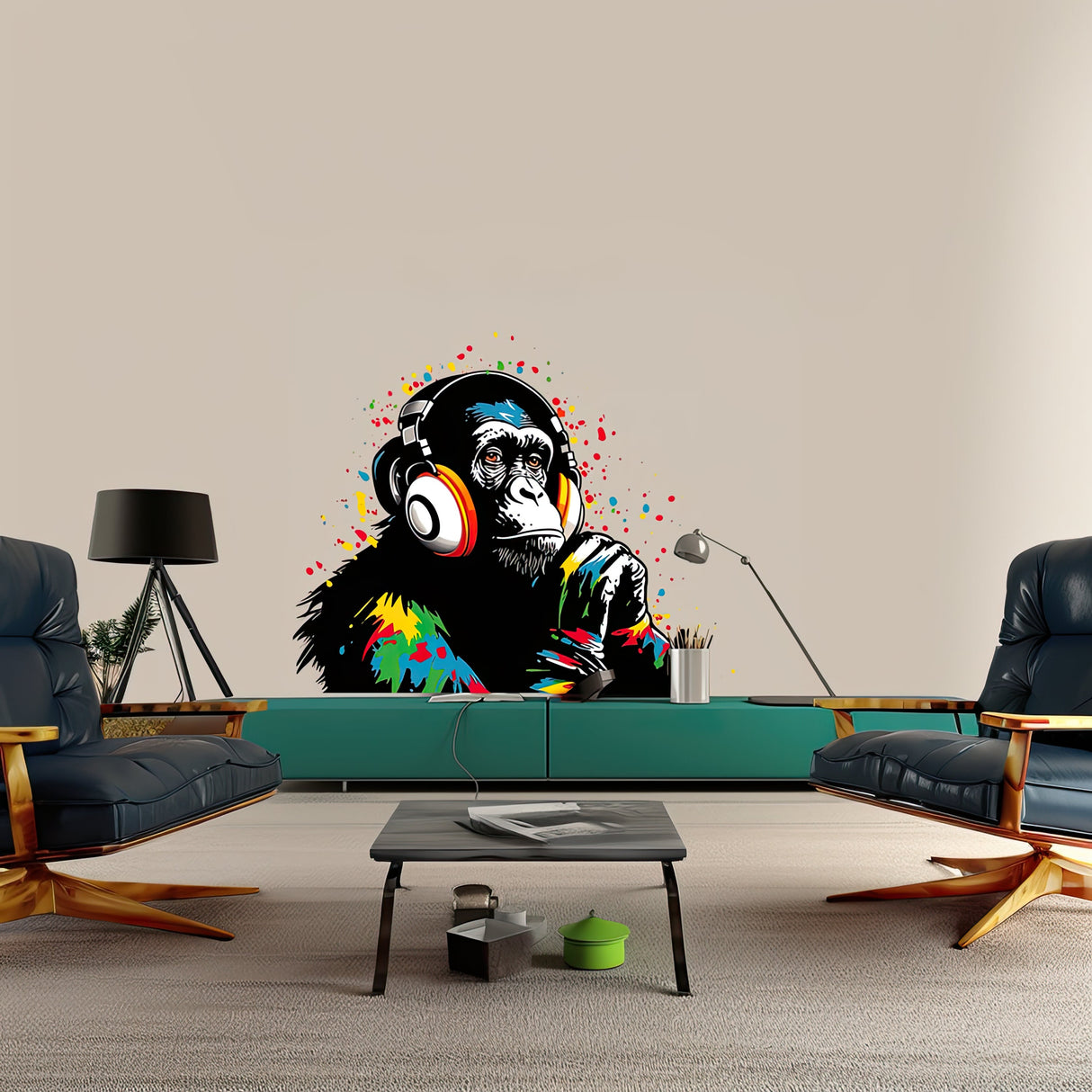 Music-Themed Chimp Wall Sticker