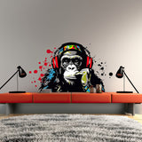 Primate Enjoying Music Vinyl Sticker