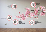 Pink Cherry Blossom Tree Branch Wall Decal - Serene Nursery Vinyl Corner Sticker