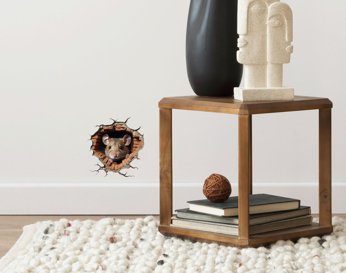 Lifelike Mouse Hole Wall Sticker,