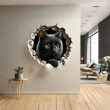 Peel and Stick Black Cat Decor,
