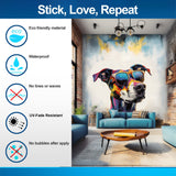 Border Collie in Glasses Wall Sticker - Playful Watercolor Dog Decor Decal