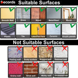 Image showing suitable and not suitable surfaces for wall decals, including examples and checkmarks.