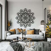 Mandala Wall Sticker for Meditation and Yoga Spaces displayed in a room setting.