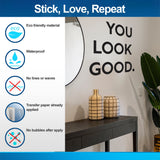 You Look Good Square Mirror Decal - Uplifting Bathroom Mirror Sticker