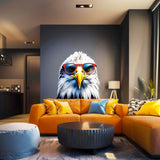 Wise Bald Eagle with Glasses Wall Decal - Vibrant Watercolor Bird Sticker