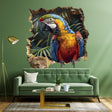 Vibrant 3D Macaw Parrot Wall Decal - Realistic Tropical Bird Sticker