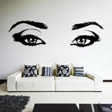 Woman Eyes Sticker Bedroom Wall Decor For Women - Female Eye Lash Beautiful Room Eyebrow Decal