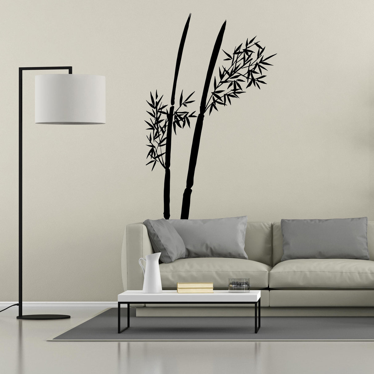 Bamboo Wall Decal | Minimalist Bamboo Plant Wall Art | Removable Zen Wall Sticker for Living Room Office Bedroom | Asian-Inspired Wall Decor