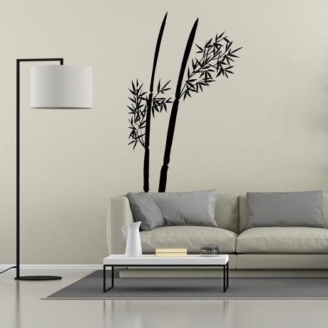 Bamboo Wall Decal | Minimalist Bamboo Plant Wall Art | Removable Zen Wall Sticker for Living Room Office Bedroom | Asian-Inspired Wall Decor