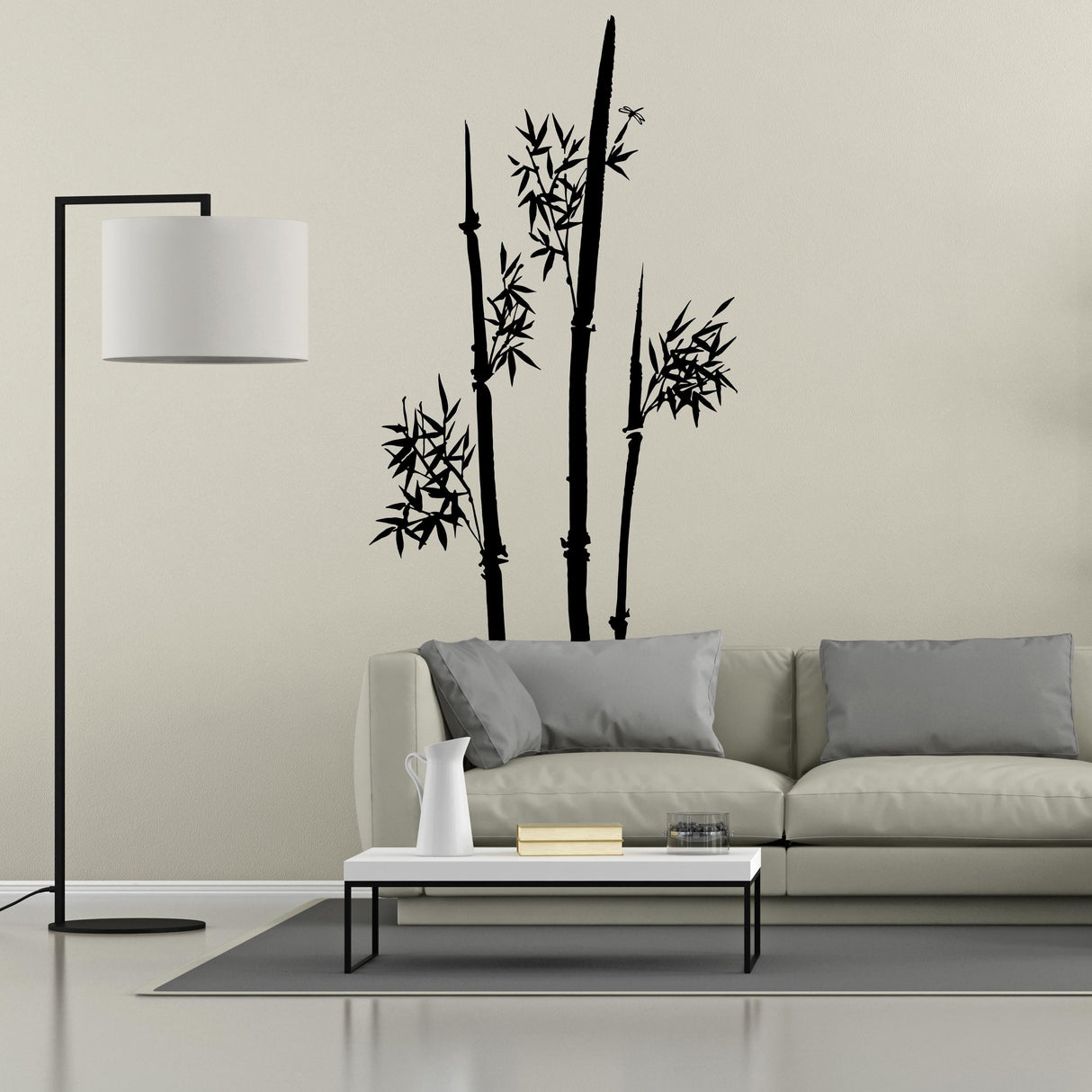 Minimalist Bamboo Wall Decal | Asian-Inspired Bamboo Plant Wall Art | Removable Zen Wall Sticker for Living Room, Office, or Bedroom Decor