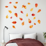 Autumn Leaves Wall Decal | Set of 25 Fall Leaf Stickers | Removable Seasonal Wall Art for Bedroom, Living Room, or Office Decor