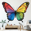 Large Rainbow Butterfly Wall Decal | Colorful Butterfly Sticker | Removable Wall Art for Kids Room, Nursery, or Living Room Decor
