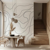 Minimalist Boho Stripe Wall Decal | Abstract Line Art Wall Stickers | Removable Modern Wall Decor for Living Room, Dining Room, or Office