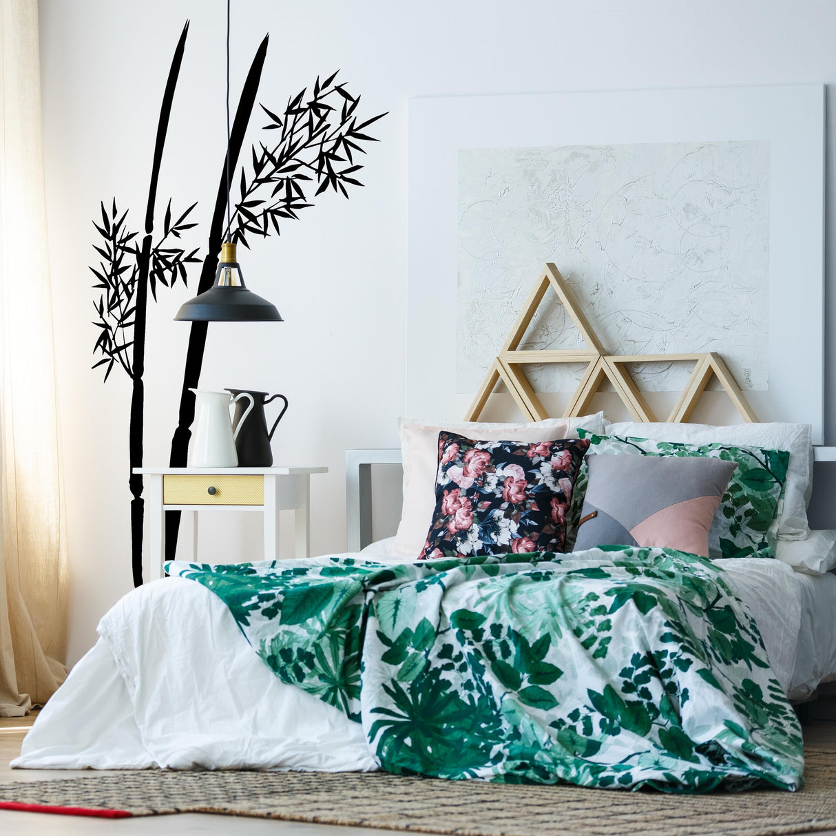 Bamboo Wall Decal | Minimalist Bamboo Plant Wall Art | Removable Zen Wall Sticker for Living Room Office Bedroom | Asian-Inspired Wall Decor