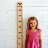 Vinyl Growth Chart Decal in Centimeters with 27 White Arrow Stickers – DIY Kids Height Ruler CM Sticker for Wood, Door - Baby Shower Gift