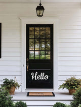 Hello Front Door Decal | Vinyl Welcome Sign for Home or Office | Modern Entrance Decor | Outdoor Door Sticker | Window Vinyl decal