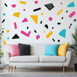 Memphis Pattern Wall Decal | Colorful Geometric Shape Stickers | Removable Modern Art Wall Decor for Living Room, Office, or Kids Room