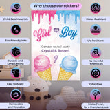 Gender Reveal Party Wall Sticker | Boy or Girl Ice Cream Theme Decal | Personalized Gender Reveal Decoration | Baby Shower Decor *!