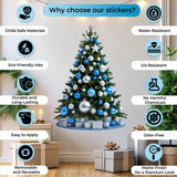Blue and Silver Christmas Tree Wall Decal | Interactive Holiday Wall Sticker | Write Your Wishes | Festive Vinyl Decor Kids Room Wall Art *!