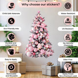 Pink Christmas Tree Wall Decal | Customizable Holiday Wall Sticker | Vinyl Wall Art for Kids Room | Interactive Christmas Decor *!