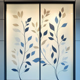 Frosted Glass Decal with Multi-Color Leaf Design | Privacy Window Film Sticker for Office, Doors & Partitions | Etched Glass Sticker