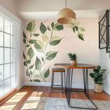 Botanical Wall Decal Sticker | Green Leaf Wall Decor | Nature-Inspired Wall Art | Removable Wall Sticker for Dining Room | Modern Home Decor