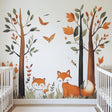Forest Fox Wall Decal | Woodland Nursery Wall Sticker Art | Removable Sticker with Trees and Animals | Baby Room Decor
