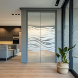 Frosted Glass Decal with Wave Design | Privacy Window Film | Etched Glass Doors Sticker | Bathroom Office Sliding Doors | Custom Glass Cover