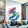 Mermaid Wall Decal | Fantasy Underwater Decor | Ocean Theme Sticker | Kids Room Vinyl Art | Large Peel and Stick Mural | Gift for Girls Room