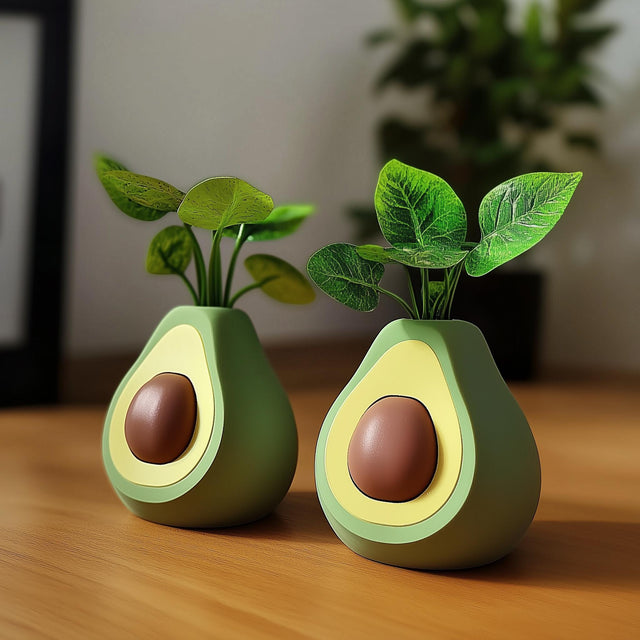Cute Avocado Flower Pot | Desk Organizer | Real Plant Holder | Avocado Home Decor | Succulent Pot | Fun Office Computer Table Decoration