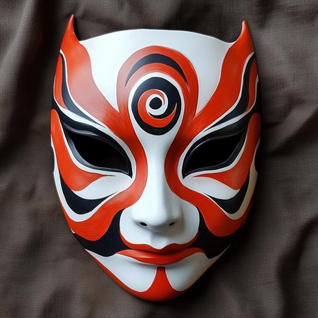 Ninja Cosplay Japanese Fox Warrior Mask | 3D Printed Samurai Anime Inspired Mask | Demon Warrior Halloween Cosplay Mask | Shinobi Mask
