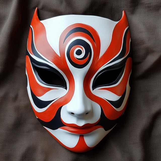 Ninja Cosplay Japanese Fox Warrior Mask | 3D Printed Samurai Anime Inspired Mask | Demon Warrior Halloween Cosplay Mask | Shinobi Mask