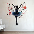 Ballerina Wall Decal | Elegant Ballet Dancer Vinyl Sticker | Floral Dance Mural | Girls Bedroom Wall Art | Ballet Studio Decor