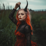 Gothic Demon Horns | 3D Printed Cosplay Horns | Fantasy Costume Headdress | Halloween Devil Horns | Witchcraft Headpiece | LARP Accessories