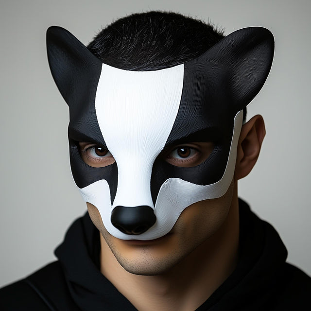 Badger Mask | Animal Cosplay Mask | 3D Printed Woodland Creature Halloween Costume Mask | Festival Masquerade Party Fantasy Wildlife Mask