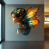 Magical Fairy Wall Decal | Glowing Butterfly Wings Sticker | Fantasy Elf Vinyl Mural | Enchanted Bedroom Decor Mystical Peel Stick Wall Art