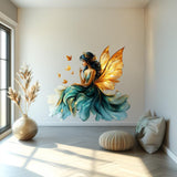 Magical Fairy Wall Decal | Glowing Butterfly Wings Sticker | Fantasy Elf Vinyl Mural | Enchanted Bedroom Decor Mystical Peel Stick Wall Art