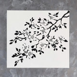 Cherry Blossom Stencil | Floral Branch Stencil | Reusable DIY Craft Stencil | Painting Stencil for Walls Wood | Nature Stencil Tree Stencil