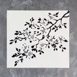 Cherry Blossom Stencil | Floral Branch Stencil | Reusable DIY Craft Stencil | Painting Stencil for Walls Wood | Nature Stencil Tree Stencil