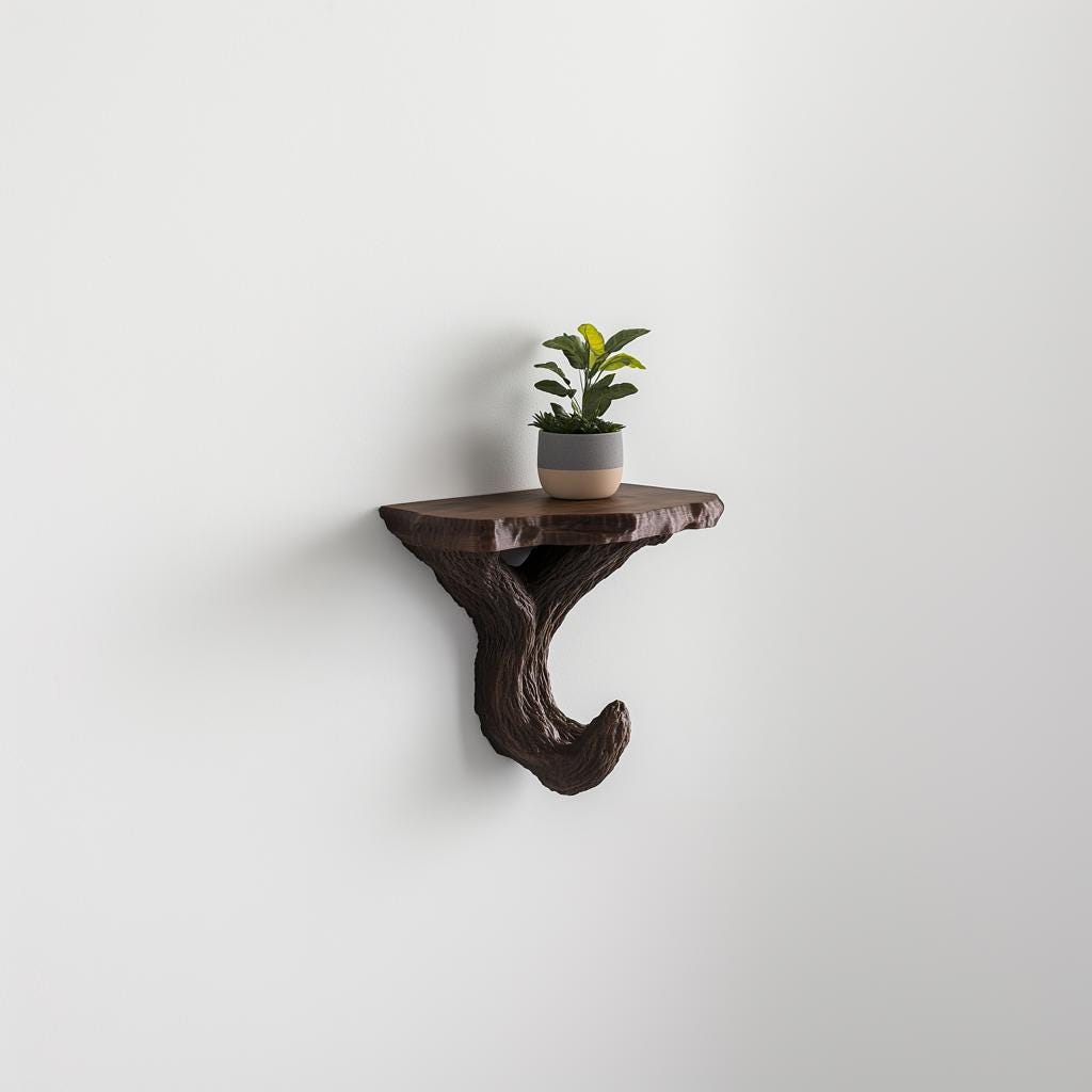 Branch Wall Shelf | Tree-Inspired Floating Plants Shelf | Black 3D Printed Decor | Nature Wall Art | Minimalist Botanical Display Shelfing