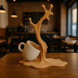 Spilled Coffee Cup Sculpture | 3D Printed Espresso Macchiato Splash Art | Coffee Lover Gift | Kitchen & Café Decor | Unique Barista Gift