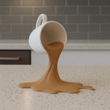 Spilled Espresso Macchiato Cup Sculpture | 3D Printed Coffe Cup Art | Coffee Lover Gift | Kitchen Decor | Café Display | Unique Barista Gift