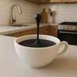 Floating Coffee Drop Sculpture | 3D Printed Coffee Art Optical Illusion Desk Decor | Coffee Bar Display Kitchen Coffee Lover Gift Barista