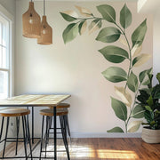 Large Vine Leaf Wall Decal displayed in a room setting.